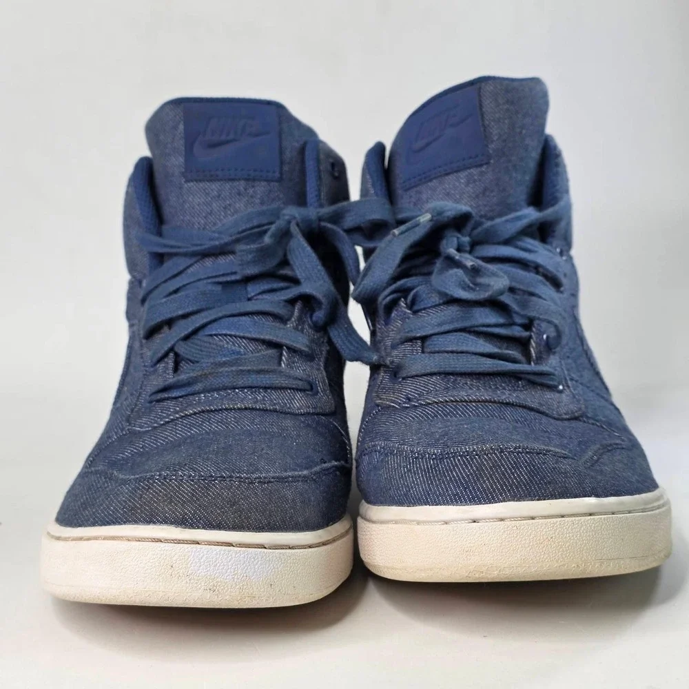 Nike Court Borough Mid Blue Denim High Top Sneakers Shoes 844884-400 Men's 11.5